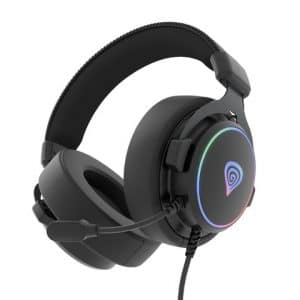 HEADSET GENESIS NEON 764 MED MIKROFON RGB ILLUMINATION SORT USB (EFTER REPARATION)