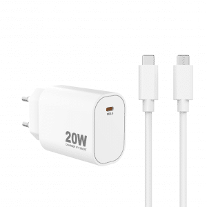 Sinox PRO 230V USB-C PD oplader 20W m/USB-C kabel. Hvid, SXP6920