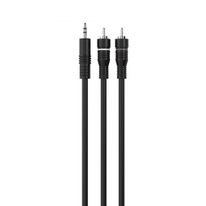 Sinox mini jack til phono kabel. 1,2m. Sort, SOE06002