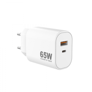 Sinox PRO 230V USB-A+USB-C PD oplader 65W. Hvid, SXP6065