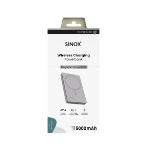Sinox PRO trådløs Power Bank 5000 mAh. Grå, SXP9050 - Billede 3