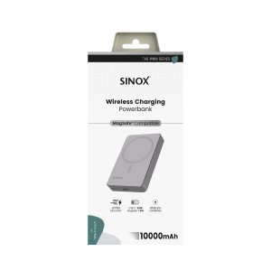 Sinox PRO trådløs Power Bank 10000 mAh. Grå, SXP9100 - Billede 3