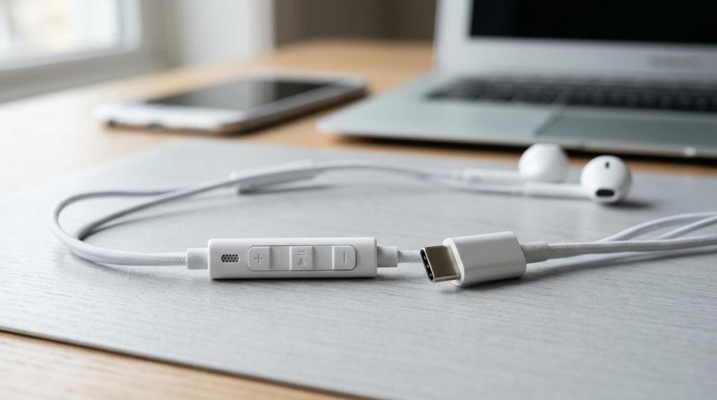 usb-c høretelefoner med mikrofon